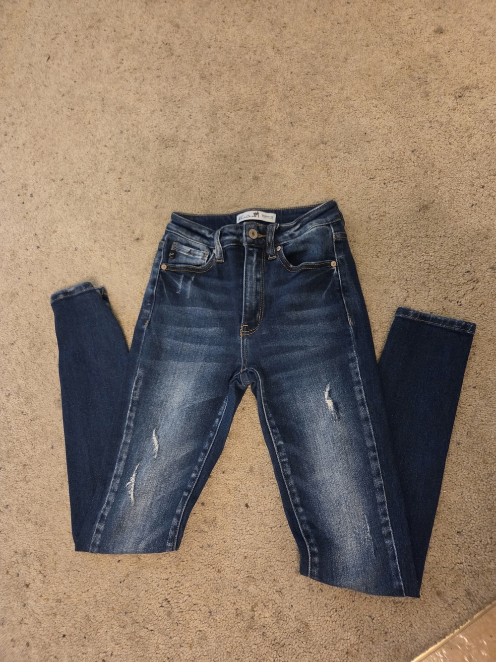 KanCan Dark Blue Distressed Women’s Skinny Jeans